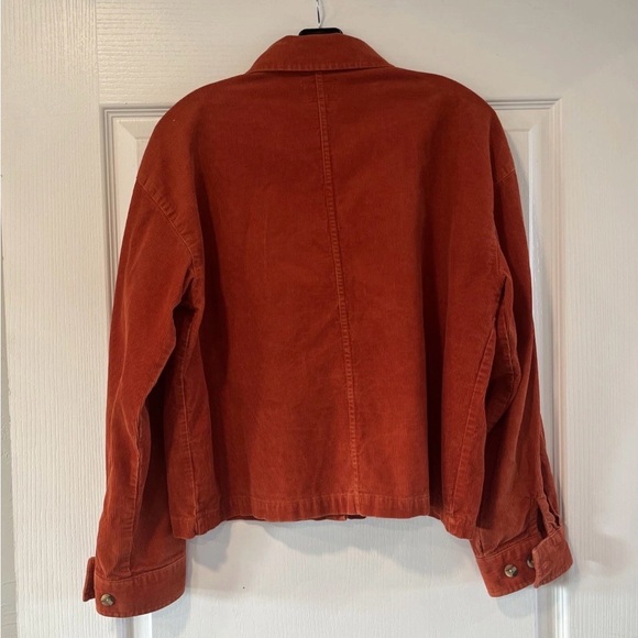 BRIXTON woman’s small corduroy jacket, orange, rust, 100% cotton button down - Picture 4 of 11